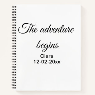 Carnet L'aventure commence nom date année lieu