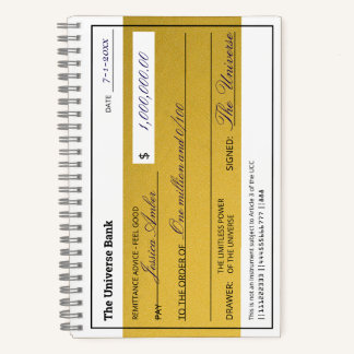 Carnet Law of Attraction Elegant Gold Abundance Check
