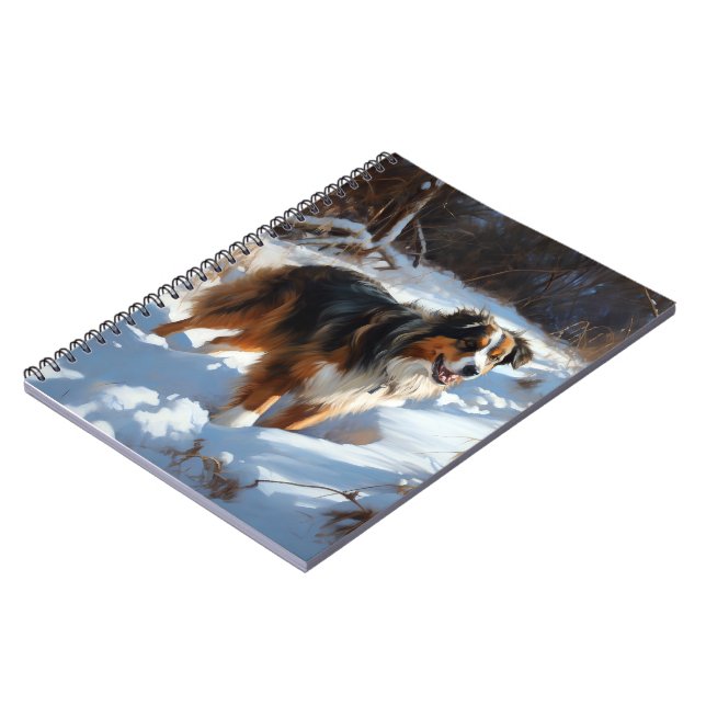 Carnet Le Berger Australien Laisser Neige Noël (Côté gauche)