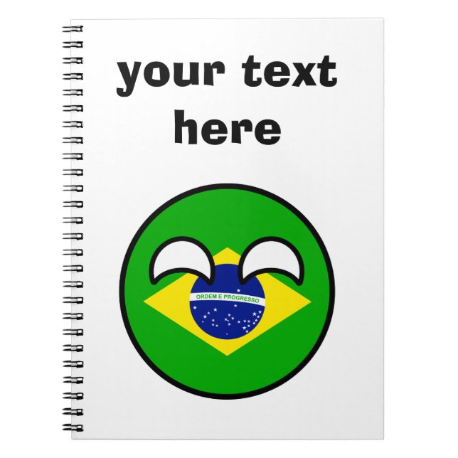 Carnet Le Brésil Geeky tendant drôle Countryball (Devant)