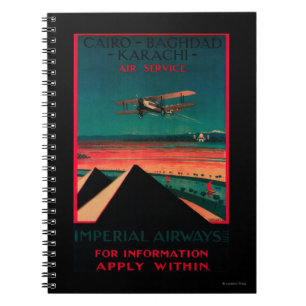 Carnet Le Caire - Bagdad - Poster vintage aérien de Karac