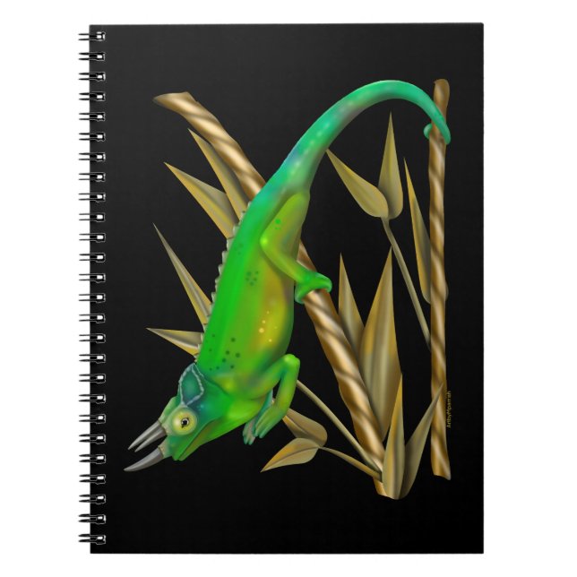 Carnet Le caméléon de Jackson traînant dans le bambou (Devant)