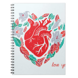 Carnet Le coeur anatomique de Valentine : carte unique