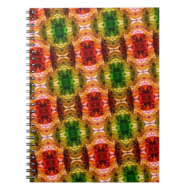 Carnet Le dessin rond génère des formes rouge, verte et o (Devant)