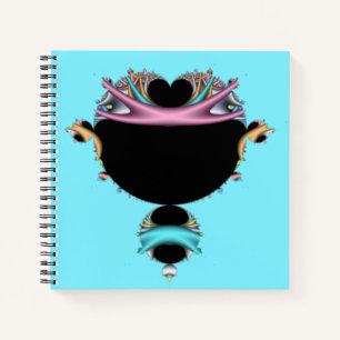 Carnet Le fameux Art numérique Mandelbrot Turquoise et ro