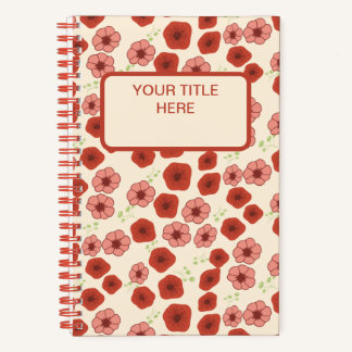 Carnet Le Japonisme Blossom Motif. Rouge, rose, vert et c
