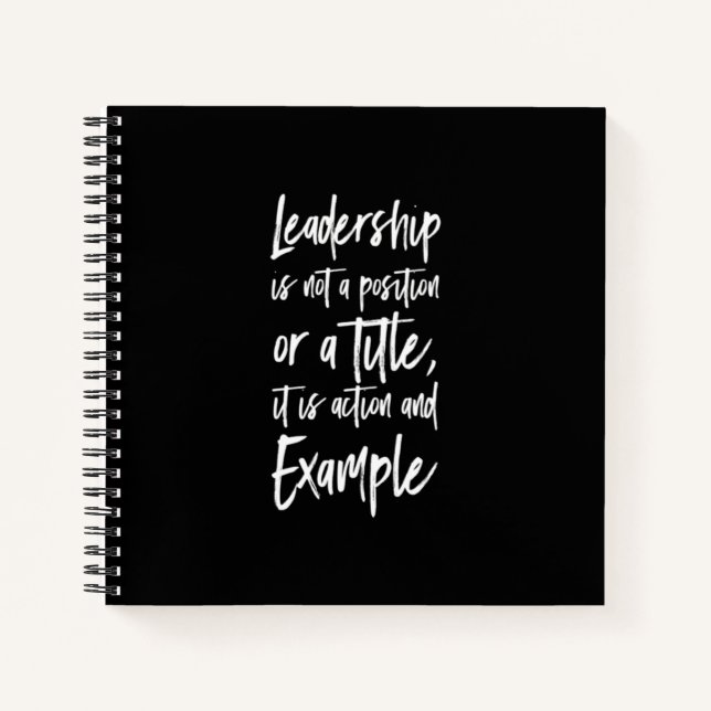 Carnet le leadership est un exemple (Devant)