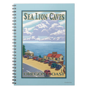 Carnet Le lion d'OregonSea foudroie l'affiche de Vintage