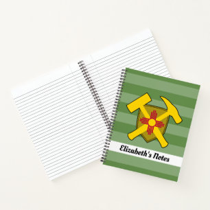 Carnet Le marteau de rock du géologue et le logo du drape
