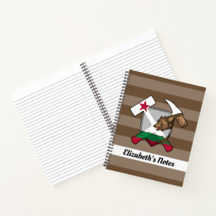 Carnet Le marteau de rock du géologue et le logo du drape