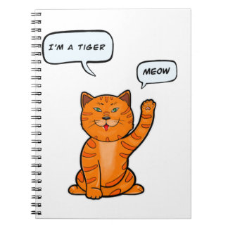 Carnet Le mignon chat orange dit "Meow". Tiger 2022