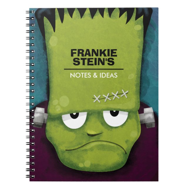 Carnet Le monstre de Frankenstein grincheux personnalisé (Devant)