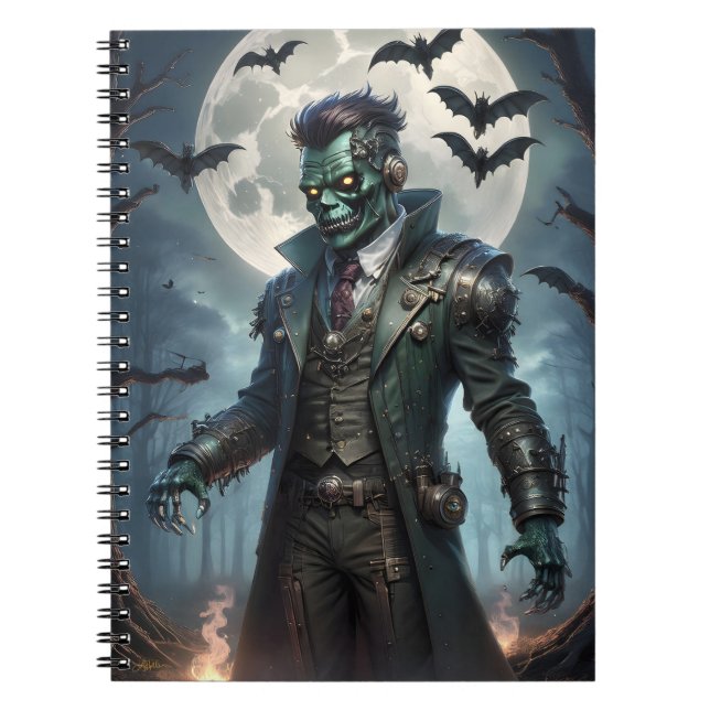 Carnet Le monstre de Halloween Steampunk Frankenstein (Devant)