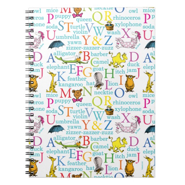 Carnet Le Motif ABC du Dr Seuss avec des mots (Devant)