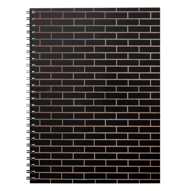 Carnet Le mur en brique noire foncée a une surface rugueu (Devant)