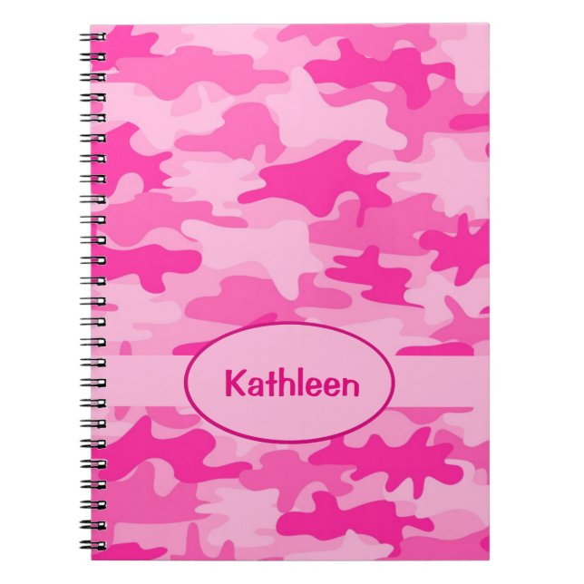 Carnet Le nom a personnalisé l'écriture de camouflage de (Devant)