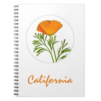 Carnet Le pavot de Californie dans un cercle, Texte "Cali