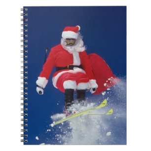 Carnet Le père noël sur sauter de skis outre d'une