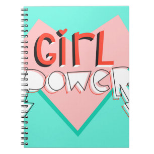 Carnet Le pouvoir de la fille. Design mignon avec slogan