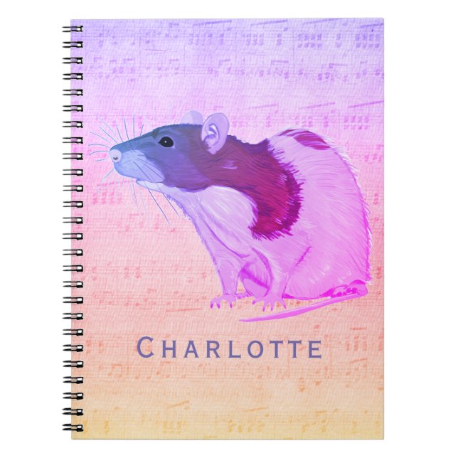 Carnet Le rat rose d'animal familier ajoutent votre rat (Devant)