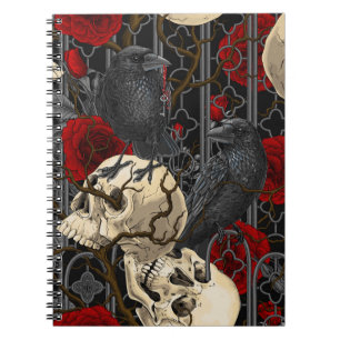 Carnet Le secret de Raven. Illustration gothique sombre e
