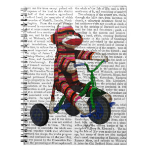 Carnet Le singe de queue sur le vélo