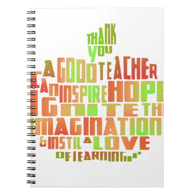 Carnet Le souvenir Apple de cadeau de professeur citent (Devant)