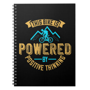 Carnet Le Vélo MTB Est Alimenté Par Une Pensée Positive