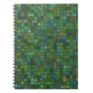 Carnet Le verre brillant vert vert couvre de tuiles