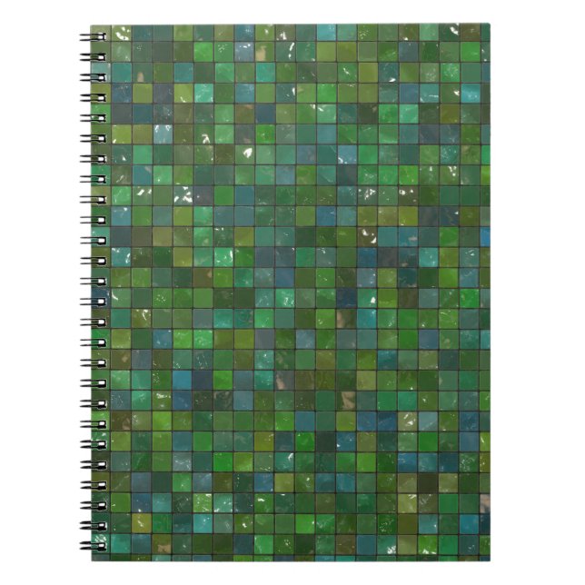 Carnet Le verre brillant vert vert couvre de tuiles (Devant)