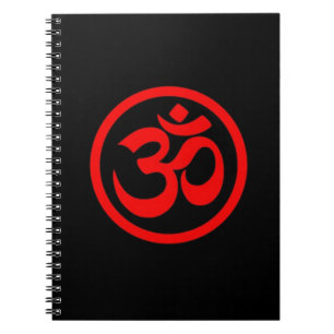Carnet Le yoga rouge et noir OM entourent
