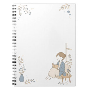 Carnet Lecteur de fenêtre matinale Minimal Soft Blue Cahi