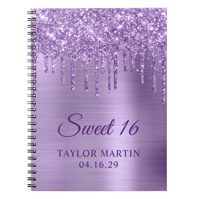 Carnet Lecteurs de Parties scintillant violet clair Metal (Devant)