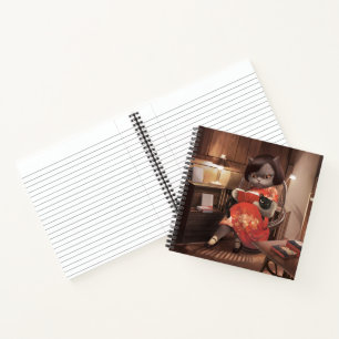 Carnet Lecture Chat à Cheongsam