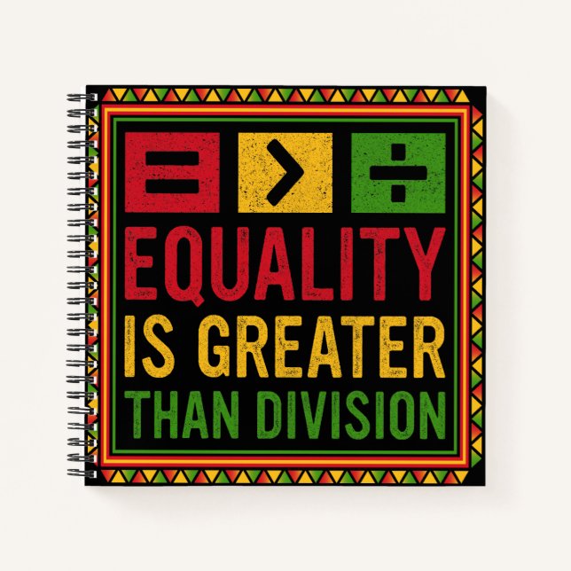 Carnet L'Égalité Est Plus Grande Que La Division Math His (Devant)