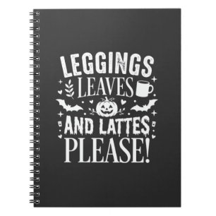 Carnet Leggings Halloween Feuilles et Lattés Café d'autom