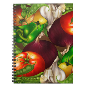 Carnet Légumes et herbes aliments frais naturels biologiq
