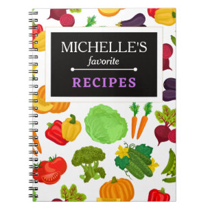 Carnet Légumes personnalisés Motif végétal transparent