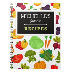 Carnet Légumes personnalisés Motif végétal transparent