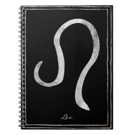 Carnet Leo martelé argent stylisé symbole astrologie