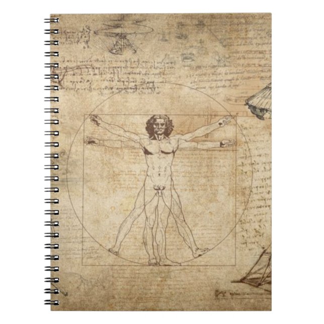 Carnet Léonard de Vinci L'Homme Vitruvien (Devant)