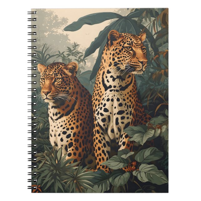 Carnet Leopard Jungle : Carte postale Vintage (Devant)