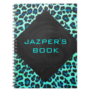 Carnet Léopard noir et Turquoise