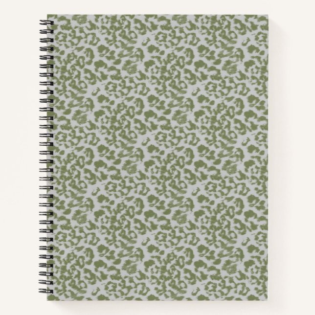Carnet Léopard tacheté gris olive (Devant)