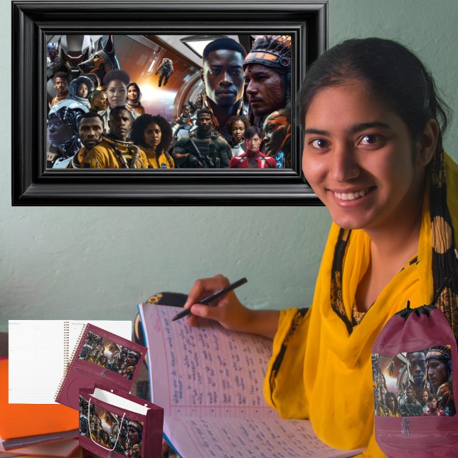 Carnet L'équipage Sekhmet (Get the full "Sekhmet Starship" collection at  https://bit.ly/BlackFutureZazzle)