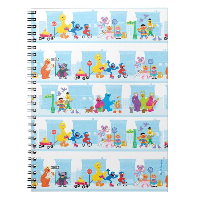 Carnet Les amis de Sesame déambulant sur le motif de la r (Devant)
