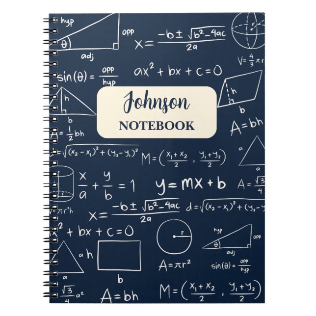 Carnet Les amoureux des mathématiques de la Marine Geek m (Devant)