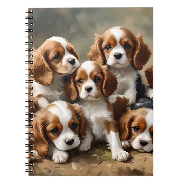 Carnet Les Chiots Espagnols Cavaliers Sont Juste Adorable (Devant)