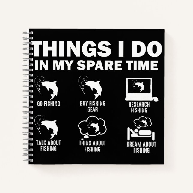 Carnet Les Choses Que Je Fais Dans Mon Temps Libre Pêche (Devant)