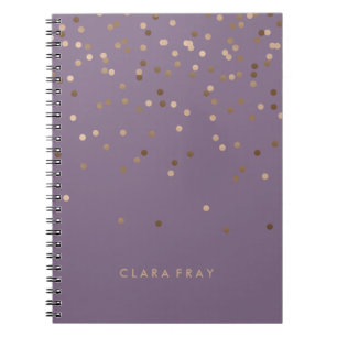 Carnet les confettis roses d'or de charme élégant de